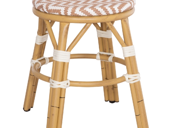 ΣΚΑΜΠΟ ΑΛΟΥΜΙΝΙΟΥ CHINO HM6285.04 BAMBOO LOOK-TEXTILENE ΛΕΥΚΟ-ΚΑΦΕ Φ36x46Υεκ.