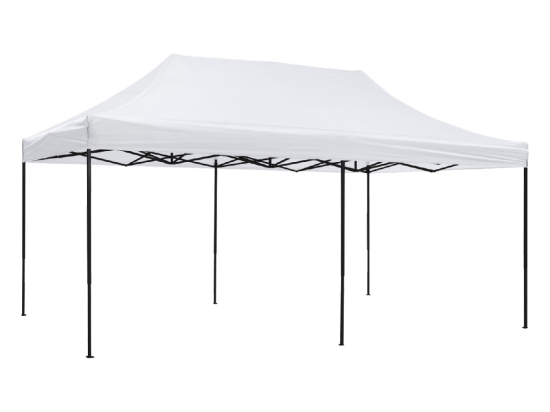ΚΙΟΣΚΙ/GAZEBO MATTHEW HM6312 ΠΤΥΣΣΟΜΕΝΟ-ΣΚΕΛΕΤΟΣ ΜΕΤΑΛ.ΜΑΥΡΟΣ-ΛΕΥΚΟ ΥΦΑΣΜΑ 3x6x3,10Yμ