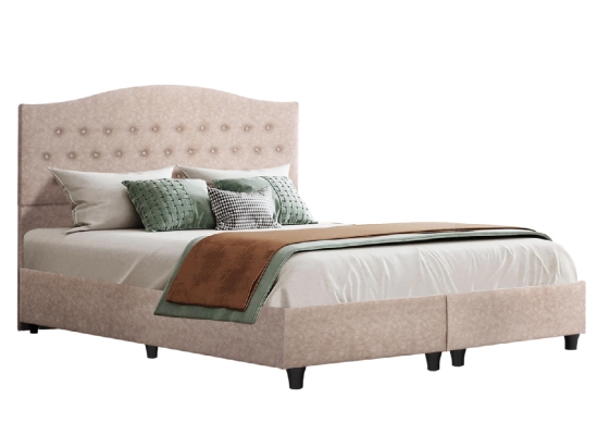 ΚΡΕΒΑΤΙ MALENA HM638.22 ΜΠΕΖ ΥΦΑΣΜΑ Τ. NUBUCK ΓΙΑ ΣΤΡΩΜΑ 150x200εκ.