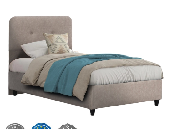 ΚΡΕΒΑΤΙ DOLORES ΜΠΕΖ ΥΦΑΣΜΑ HM649.22 ΓΙΑ ΣΤΡΩΜΑ 90x200 εκ.