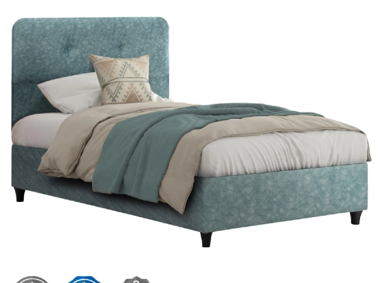 ΚΡΕΒΑΤΙ DOLORES ΑΠΟ ΥΦΑΣΜΑ LIGHT GREEN HM649.27 ΓΙΑ ΣΤΡΩΜΑ 90x200 εκ.