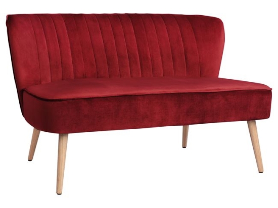 ΚΑΝΑΠΕΣ ANDY 2ΘΕΣΙΟΣ ΚΟΚΚΙΝΟ ΒΕΛΟΥΔΟ HM8401.06 128x70x77Υ εκ.