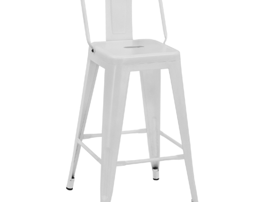 ΣΚΑΜΠΟ ΜΠΑΡ ΜΕΣΑΙΟΥ ΥΨΟΥΣ ΜΕΤΑΛΛΙΚΟ MELITA-PRO HM8574.41 ΛΕΥΚΟ ΜΑΤ 43x43x88Υεκ.