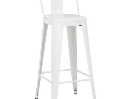 ΣΚΑΜΠΟ BAR ME ΠΛΑΤΗ ΜΕΤΑΛΛΙΚΟ MELITA-PRO HM8643.41 ΛΕΥΚΟ ΜΑΤ 42x42x100Υεκ.