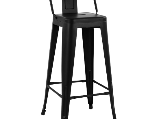 ΣΚΑΜΠΟ BAR ME ΠΛΑΤΗ ΜΕΤΑΛΛΙΚΟ MELITA-PRO HM8643.42 ΜΑΥΡΟ ΜΑΤ 42x42x100Υεκ.