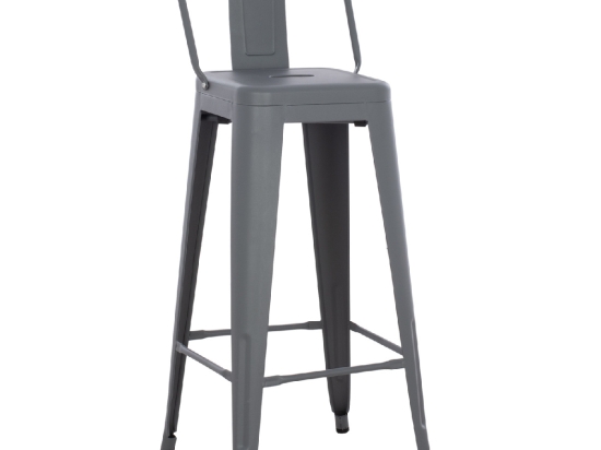 ΣΚΑΜΠΟ BAR ME ΠΛΑΤΗ ΜΕΤΑΛΛΙΚΟ MELITA-PRO HM8643.50 ΓΚΡΙ 42x42x100Υεκ.