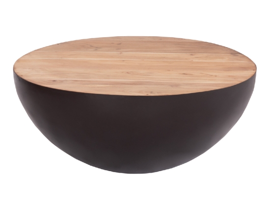 ΔΙΑΚΟΣΜΗΤΙΚΟ ΤΡΑΠΕΖΙ ΣΑΛΟΝΙΟΥ BOWL Φ89,5X39Yεκ. RUSTY ΜΕ ΞΥΛΟ ΑΚΑΚΙΑΣ HM8717.22