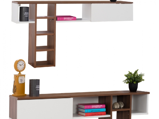 ΣΥΝΘΕΣΗ ΤΗΛΕΟΡΑΣΗΣ BROCK ΚΑΡΥΔΙ ΛΕΥΚΟ HM9143 140x30x33 εκ.