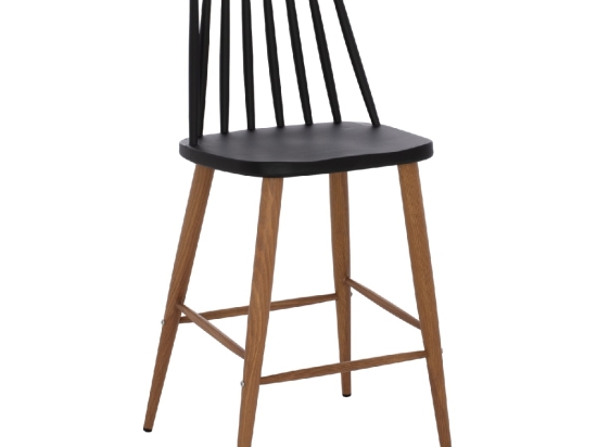 ΣΚΑΜΠΟ ΜΠΑΡ VANESSA ΜΑΥΡΟ ΜΕΣΑΙΟΥ ΥΨΟΥΣ HM9300.02  43x45x97Υεκ.