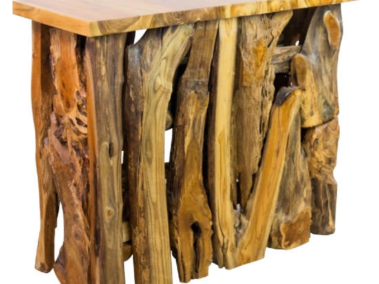 ΚΟΝΣΟΛΑ HM9336 ΑΠΟ ΜΑΣΙΦ ΞΥΛΟ ΤEAK ΦΥΣΙΚΟ 100X35X75Y εκ.