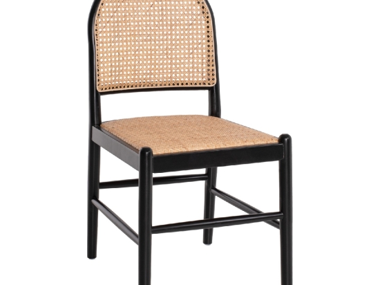 ΚΑΡΕΚΛΑ ΑΠΟ ΟΞΙΑ ΣΕ ΜΑΥΡΟ-RATTAN ΜΠΕΖ HM9407.02 43x50x87 εκ.