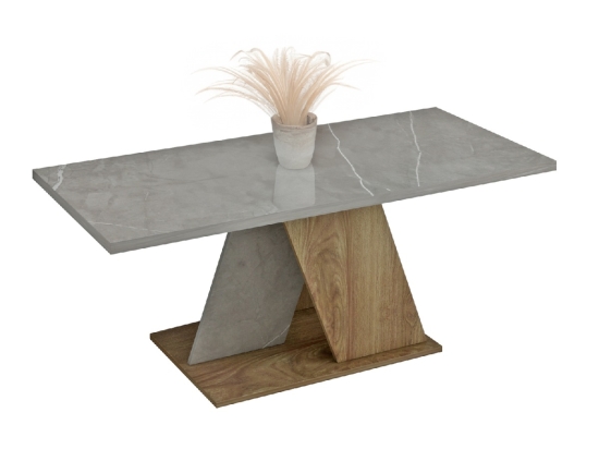 ΤΡΑΠΕΖΙ ΣΑΛΟΝΙΟΥ DILE HM9528.02 ΜΕΛΑΜΙΝΗ ΣΕ STONE TEXTURE ΓΚΡΙ-ΦΥΣΙΚΟ 110x55x47Υεκ.
