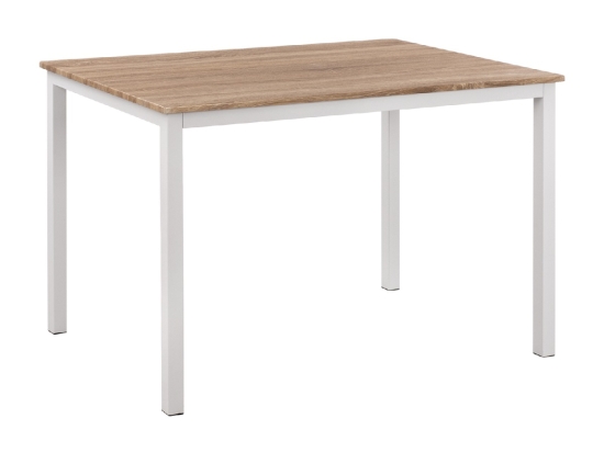 ΤΡΑΠΕΖΙ ΤΡΑΠΕΖΑΡΙΑΣ GOOSE HM9532.02 MDF SONAMA-ΛΕΥΚΟ ΜΕΤΑΛΛΟ 120X80Χ75Yεκ.