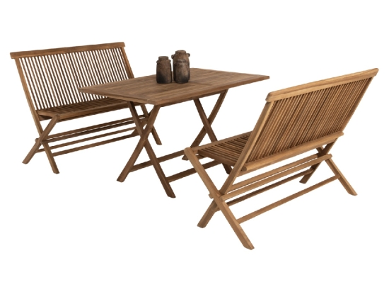 ΣΕΤ ΤΡΑΠΕΖΑΡΙΑΣ ΕΞΩΤ. ΧΩΡΟΥ 3ΤΜΧ KENDALL HM11952 ΜΑΣΙΦ ΞΥΛΟ TEAK ΦΥΣΙΚΟ