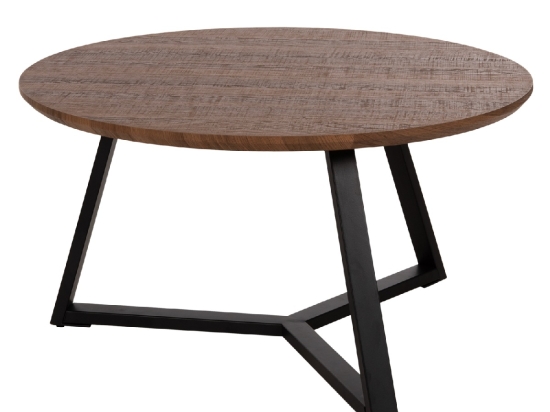 ΤΡΑΠΕΖΙ ΣΑΛΟΝΙΟΥ ΣΤΡΟΓΓΥΛΟ ROCKET HM9586.04 MDF WALNUT-ΜΑΥΡΗ ΣΑΓΡΕ ΒΑΣΗ Φ80x42Υεκ.