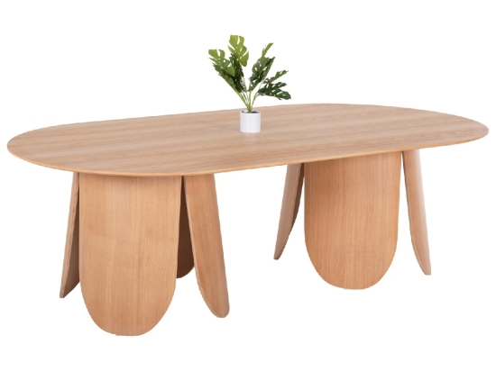 ΤΡΑΠΕΖΙ ΟΒΑΛ DENTY HM9611.01 MDF ΜΕ ΚΑΠΛΑΜΑ ΔΡΥΟΣ-ΦΥΣΙΚΟ ΟΑΚ 240x120x75Υεκ.