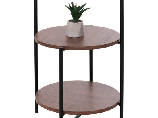 ΒΟΗΘΗΤΙΚΟ ΤΡΑΠΕΖΙ SYLO HM9618.02 MDF ΣΕ ΚΑΡΥΔΙ-ΜΑΥΡΟ ΜΕΤΑΛΛΟ Φ44x66Υεκ.