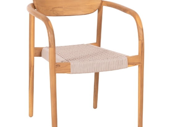 ΠΟΛΥΘΡΟΝΑ OSLO HM9636.07 ΞΥΛΟ TEAK ΦΥΣΙΚΟ & ΜΠΕΖ ΣΧΟΙΝΙ 55x54x80Yεκ.