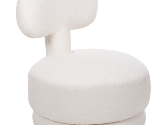 ΣΚΑΜΠΟ ΜΕ ΠΛΑΤΗ ΠΕΡΙΣΤΡΕΦΟΜΕΝΟ KRIVIO HM9775.05 ΛΕΥΚΟ TEDDY ΥΦΑΣΜΑ 52x53x60Yεκ.