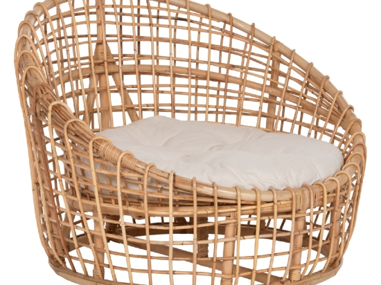 ΠΟΛΥΘΡΟΝΑ ENTO HM9814 RATTAN ΣΕ ΦΥΣΙΚΟ-ΛΕΥΚΟ ΜΑΞΙΛΑΡΙ 103x92x81Yεκ.