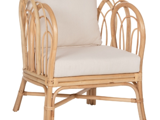 ΠΟΛΥΘΡΟΝΑ ESTOR HM9817 RATTAN ΣΕ ΦΥΣΙΚΟ-ΛΕΥΚΟ ΜΑΞΙΛΑΡΙ 78x75x92Υ εκ.