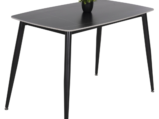 ΤΡΑΠΕΖΙ RAVEN HM9854.02 ΚΕΡΑΜΙΚΟ TOP ΜΑΥΡΟ ΜΑΡΜΑΡΟ-ΜΑΥΡΟ ΜΕΤΑΛΛΟ 117,5x67,5x76Υεκ.