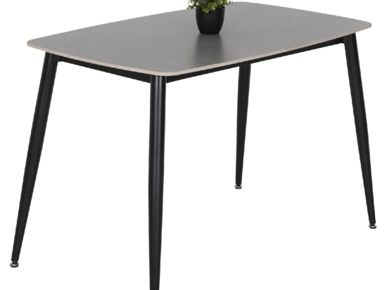 ΤΡΑΠΕΖΙ RAVEN HM9854.03 ΚΕΡΑΜΙΚΟ TOP ΓΚΡΙ ΜΑΡΜΑΡΟ-ΜΑΥΡΟ ΜΕΤΑΛΛΟ 117,5x67,5x76Υεκ.