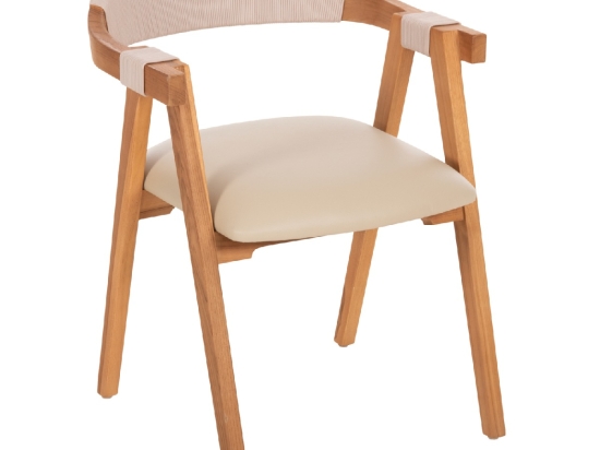 ΠΟΛΥΘΡΟΝΑ RIMINI HM9867.07 ΞΥΛΟ TEAK ΦΥΣΙΚΟ-ΜΠΕΖ ΣΧΟΙΝΙ & PU ΚΑΘΙΣΜΑ 60x61x75,5Υεκ.