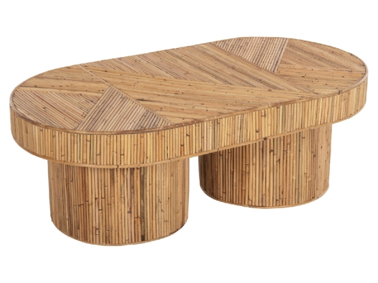 ΤΡΑΠΕΖΙ ΣΑΛΟΝΙΟΥ GATSBY ΟΒΑΛ TOP HM9870 RATTAN ΧΡΩΜΑ ΦΥΣΙΚΟ 110x59x39Υεκ.