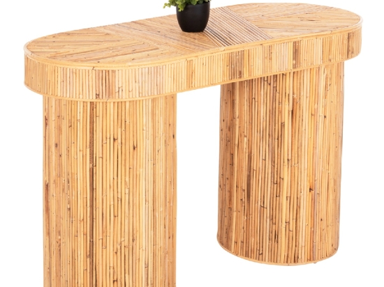 ΚΟΝΣΟΛΑ ΟΒΑΛ GATSBY HM9871 ΦΥΣΙΚΟ RATTAN ΣΕ ΦΥΣΙΚΟ ΧΡΩΜΑ 110x45x74,5Υεκ.