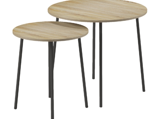 ΤΡΑΠΕΖΙΑ ΣΑΛΟΝΙΟΥ ΣΤΡΟΓΓΥΛΑ 2ΤΜΧ CUPPER HM9878.01 ΜΕΛΑΜΙΝΗ ΣΟΝΑΜΑ-ΜΑΥΡΟ ΜΕΤΑΛΛΟ