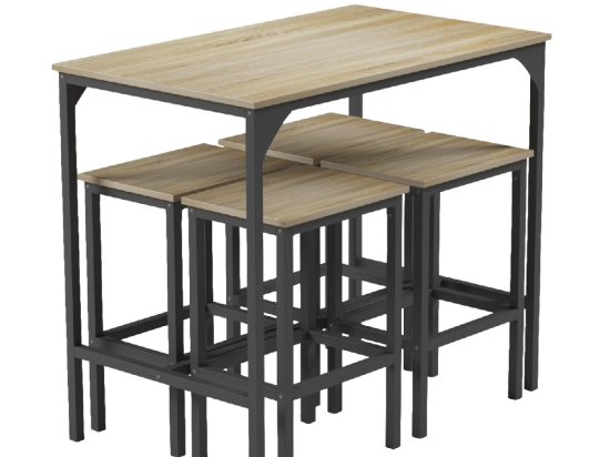 ΣΕΤ ΤΡΑΠΕΖΑΡΙΑ ΜΠΑΡ 5ΤΜΧ BOXY HM9882.01 ΜΑΥΡΟ ΜΕΤΑΛΛΟ-ΜΕΛΑΜΙΝΗ ΣΕ SONAMA