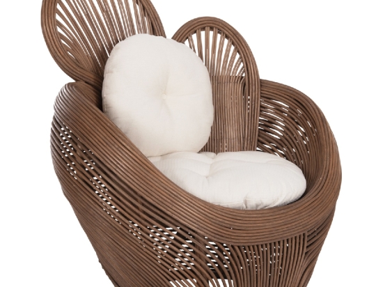 ΠΟΛΥΘΡΟΝΑ CIRCE HM9883 RATTAN ΚΑΦΕ-ΜΑΞΙΛΑΡΙΑ ΕΚΡΟΥ 100x74x112,5Υεκ.