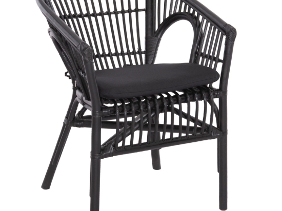 ΠΟΛΥΘΡΟΝΑ DAMPAR HM9929.03 RATTAN & ΜΑΞΙΛΑΡΙ ΣΕ ΜΑΥΡΟ 58x63x79Υεκ.