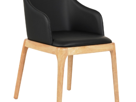 ΠΟΛΥΘΡΟΝΑ ΤΡΑΠΕΖΑΡΙΑΣ FURLAN HM9949.01 RUBBERWOOD ΣΕ ΟΑΚ-ΜΑΥΡΟ PU 54,5x58x78Υεκ.