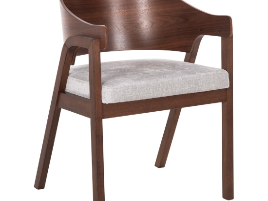 ΚΑΡΕΚΛΑ NERO HM9972 RUBBERWOOD ΣΕ ΚΑΡΥΔΙ-ΓΚΡΙ ΥΦΑΣΜΑ ΚΑΘΙΣΜΑ 56x56x78Yεκ.