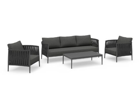 ΣΕΤ ΣΑΛΟΝΙ ΕΞΩΤΕΡΙΚΟΥ ΧΩΡΟΥ 4ΤΜΧ POLARIS SM6211.01 ΓΚΡΙ ΑΛΟΥΜΙΝΙΟ-ΣΧΟΙΝΙ-OLEFIN