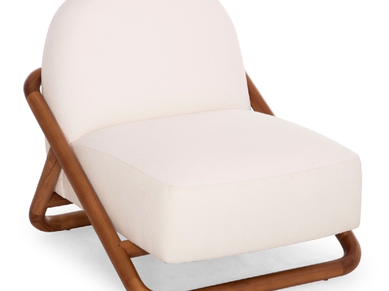 ΠΟΛΥΘΡΟΝΑ LOUNGE RAMROD SM9967 ΞΥΛΟ TEAK ΦΥΣΙΚΟ-ΕΚΡΟΥ ΜΠΟΥΚΛΕ 76x84x51-77,5Υεκ.