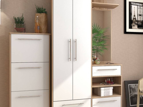 ΣΕΤ ΕΙΣΟΔΟΥ 2 ΤΕΜ 171X37.5X198ΕΚ ΛΕΥΚΟ-SONOMA