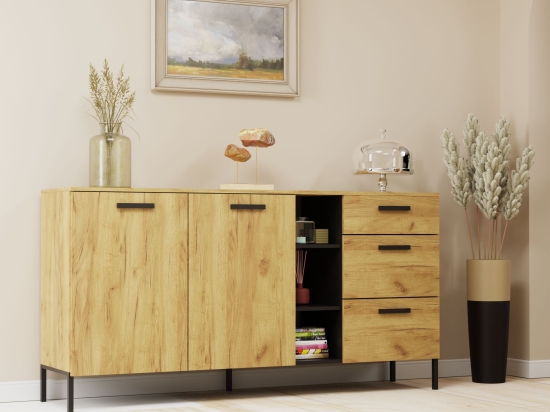 ΜΠΟΥΦΕΣ SANTES ΧΡΥΣΟ ΔΡΥΣ-ΓΡΑΦΙΤΗΣ 180X42X92.5CM