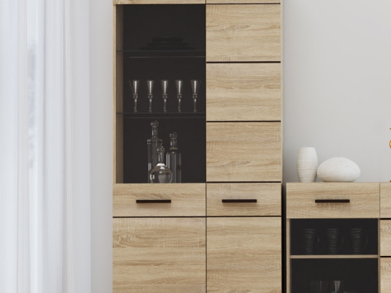 ΒΙΤΡΙΝΑ SOLO ΔΙΦΥΛΛΗ 90X41X197CM ΜΕ ΤΖΑΜΙ SONOMA ΜΕ WENGE