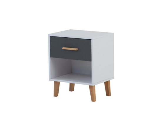ΚΟΜΟΔΙΝΟ TIMMY ΛΕΥΚΟ-ΓΡΑΦΙΤΗ-ΓΚΡΙ 46.8X36X57.1CM