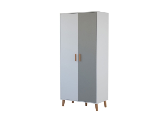 ΝΤΟΥΛΑΠΑ TIMMY 2D ΛΕΥΚΟ-ΓΡΑΦΙΤΗ-ΓΚΡΙ 90X50X199CM