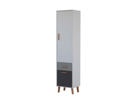 ΡΑΦΙΕΡΑ TIMMY 2D1S ΛΕΥΚΟ-ΓΡΑΦΙΤΗ-ΓΚΡΙ 46.8X36X199CM