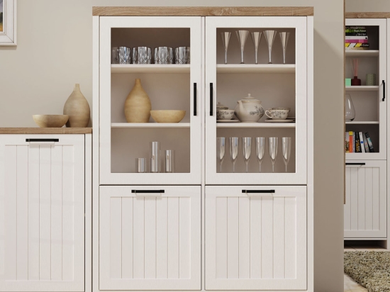 BΙΤΡΙΝΑ VERNE ΔΙΦΥΛΛΗ  114.8X37.2X153CM ΛΕΥΚΟ-ΦΥΣΙΚΟΣ ΔΡΥΣ