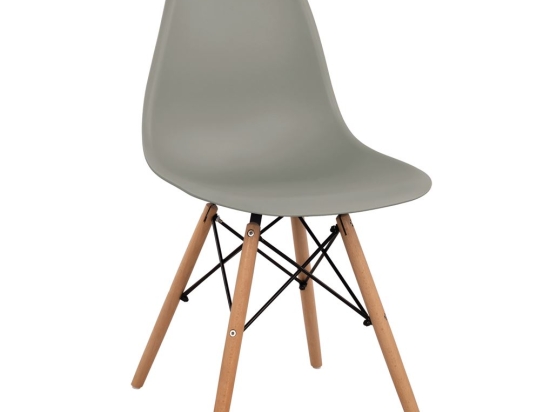 ΚΑΡΕΚΛΑ STEFAN 46.5X53X82CM ΓΚΡΙ ΠΟΛΥΠΡΟΠΥΛΕΝΙΟ ΜΕ ΞΥΛΙΝΑ ΠΟΔΙΑ