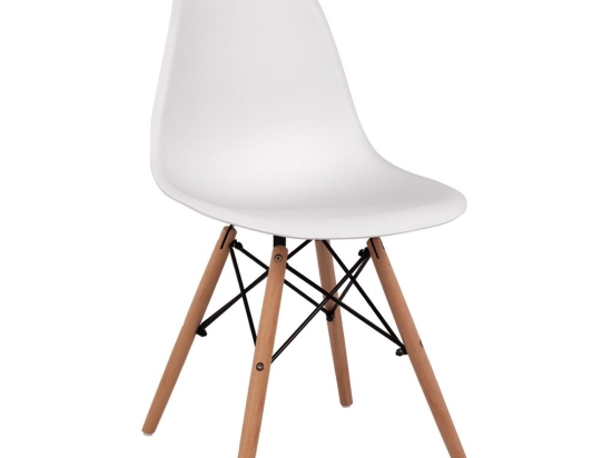 ΚΑΡΕΚΛΑ STEFAN, 46.5X53X82CM ΛΕΥΚΟ ΜΕ ΞΥΛΙΝΑ ΠΟΔΙΑ
