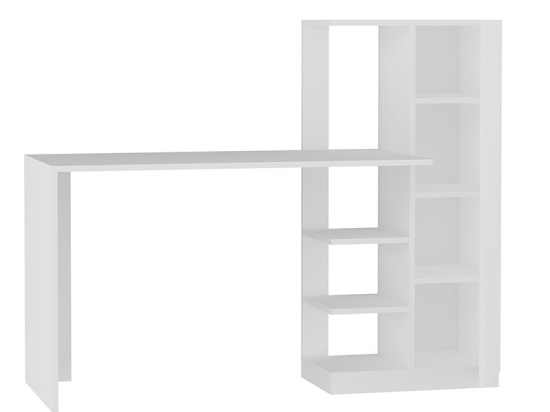 Γραφείο-ραφιέρα Juno pakoworld λευκό 150x55x120εκ