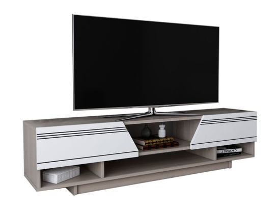 Έπιπλο τηλεόρασης Ianis pakoworld λευκό-φυσικό 160x37x34εκ