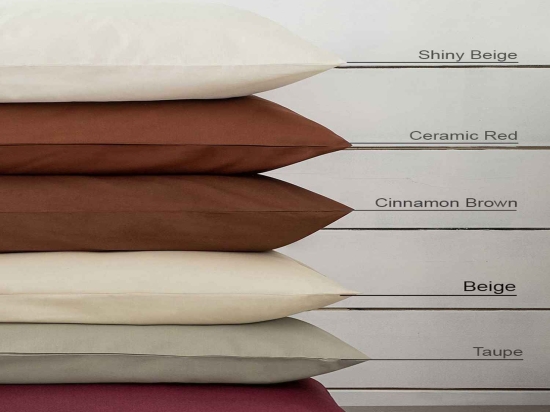 Σεντόνι Unicolors - Beige Nima Υπέρδιπλο 240x260cm Χωρίς Λάστιχο 100% Βαμβάκι